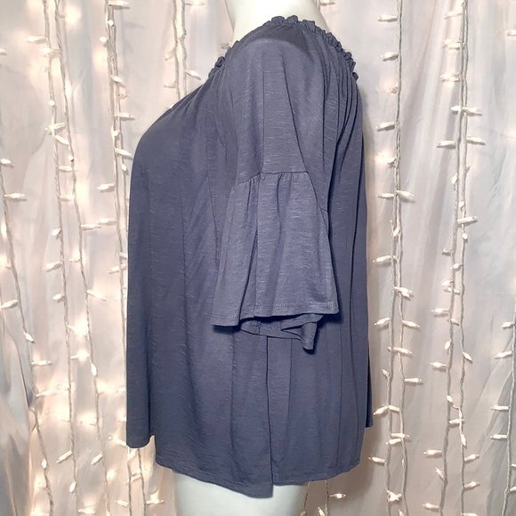 LANE BRYANT ⭐️ Blue Off-Shoulder Peasant Blouse - Picture 4 of 7